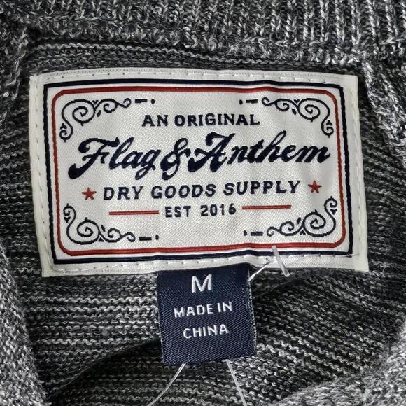 2/$30 Flag & Anthem Gray Raglan Sleeve Quarter Zip Sweater Pullover Size M - Picture 5 of 8